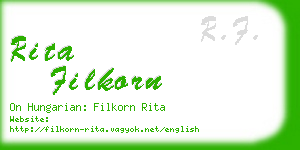 rita filkorn business card